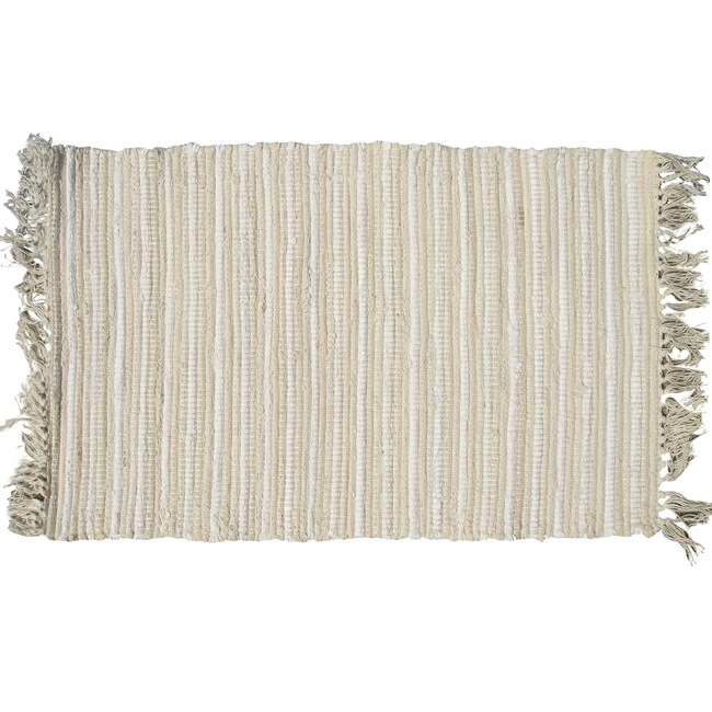 Shabby Chic Cream Cotton Braided Rug 1 8 X 2 6