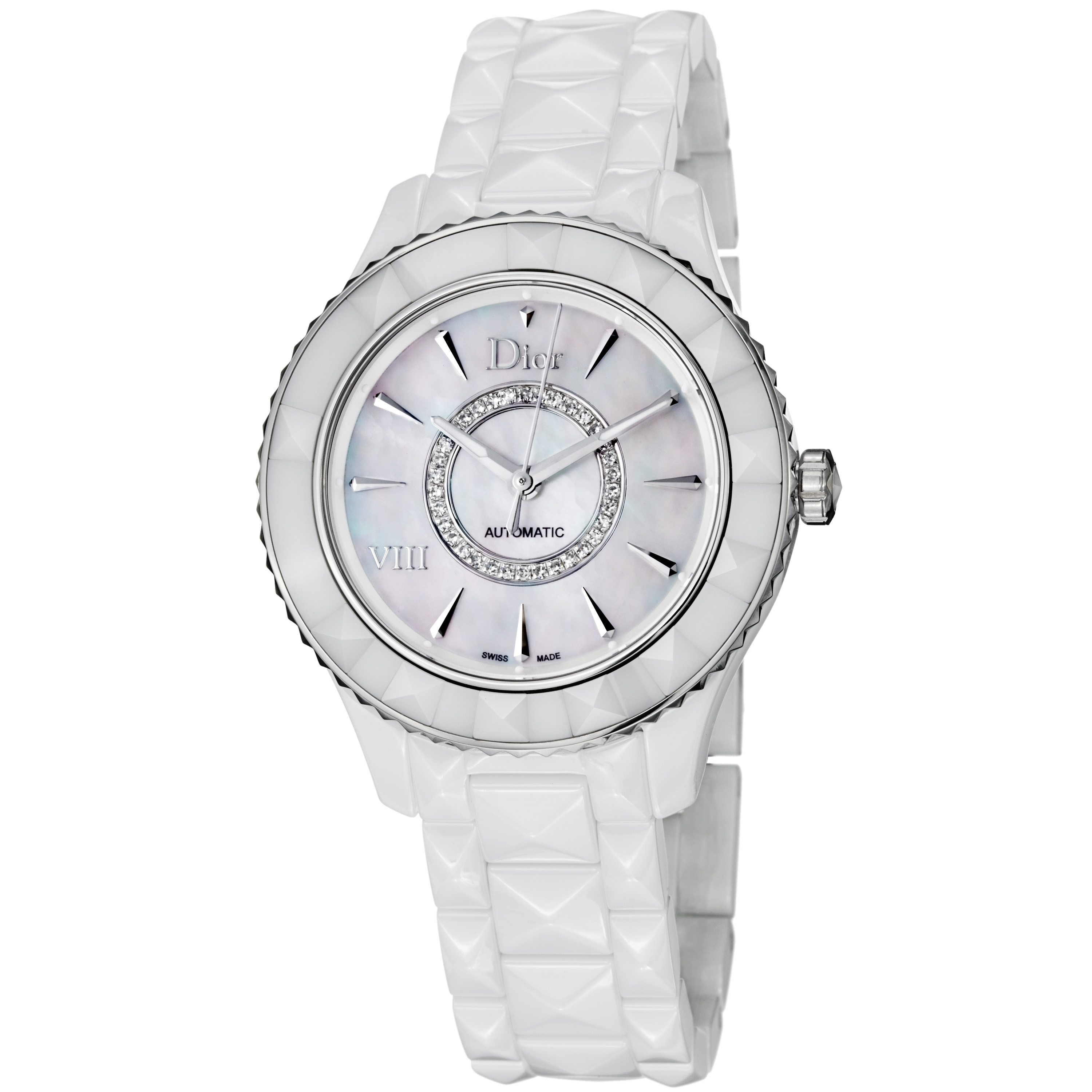 Christian Dior Women's 'White Eight' White Ceramic Diamond Watch - Free ...