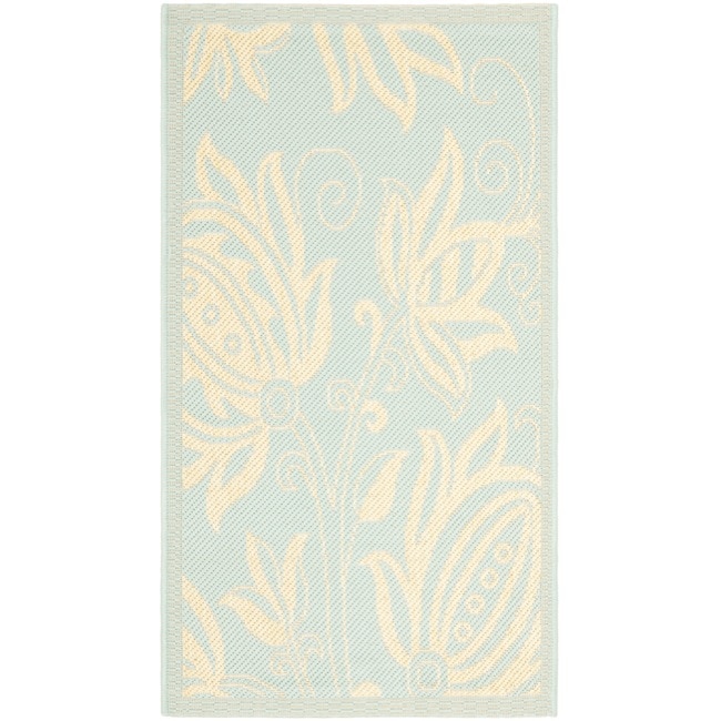 Poolside Aqua/ Cream Indoor Outdoor Rug (2 x 37) Today $18.99 Sale