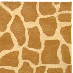 Handmade Giraffe Beige New Zealand Wool Rug (5x 8)