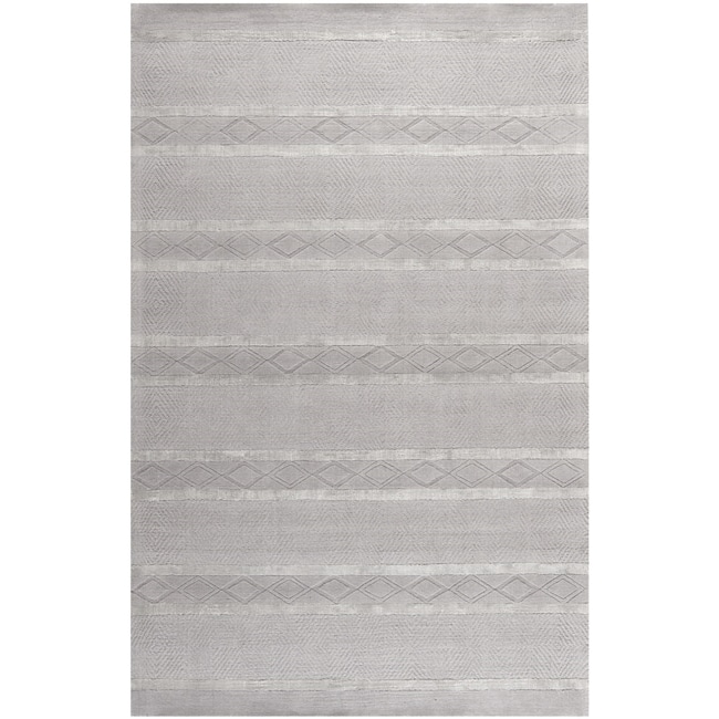 Handmade Metro Grey New Zealand Wool Rug (76 X 96)