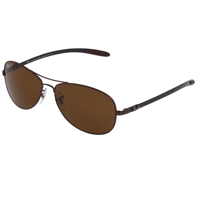 Ray Ban Unisex RB 8301 Brown Carbon Fiber Aviator Sunglasses