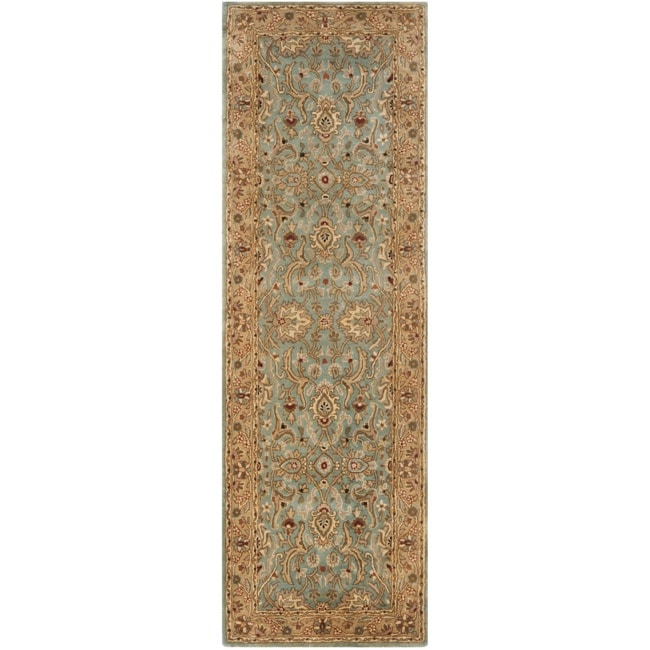 Handmade Traditional Persian Legend Blue/ Gold Wool Rug (2'6 x 10') Safavieh Runner Rugs