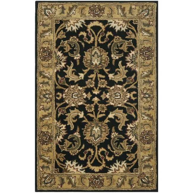 Safavieh Handmade Traditions Black/ Light Brown Wool Rug (3' x 5')