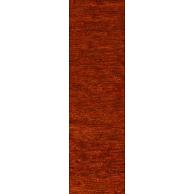 Hand knotted Vegetable Dye Solo Rust Hemp Rug (2'6 x 12') Safavieh Runner Rugs