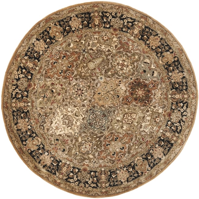 Handmade Persian Legend Multi/ Black Wool Rug (36 Round)