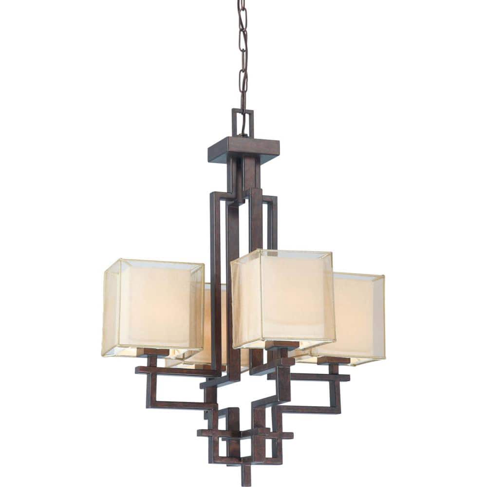 Melanie 4 Light Corvo Bronze Chandelier