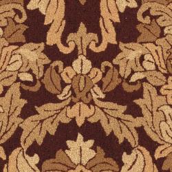 Hand hooked Chelsea Leaves Brown Wool Rug (5'3 x 8'3) Safavieh 5x8   6x9 Rugs