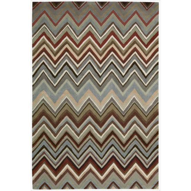 Nourison Hand tufted Contours Zigzag Multicolor Rug (5 X 76)