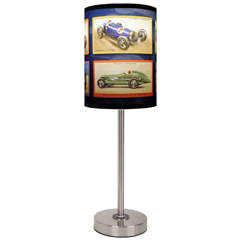 Lamp In A Box Vintage Race Cars Brushed Nickel Table Lamp Today $44