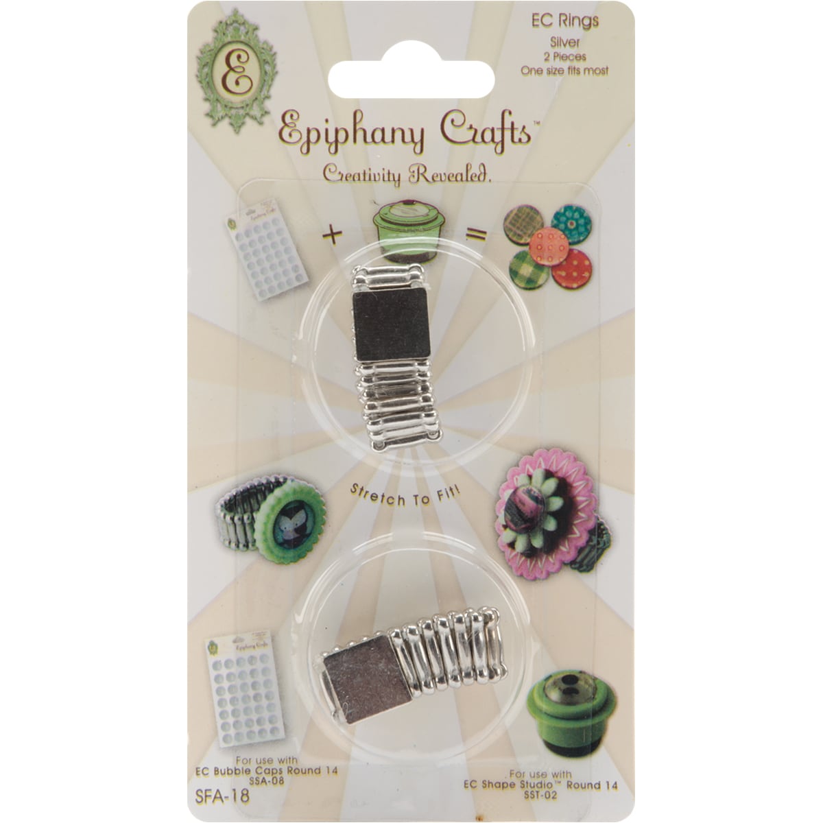 Epiphany Crafts Silver Rings Round 14, 2/Pkg Epiphany Crafts Other Tools