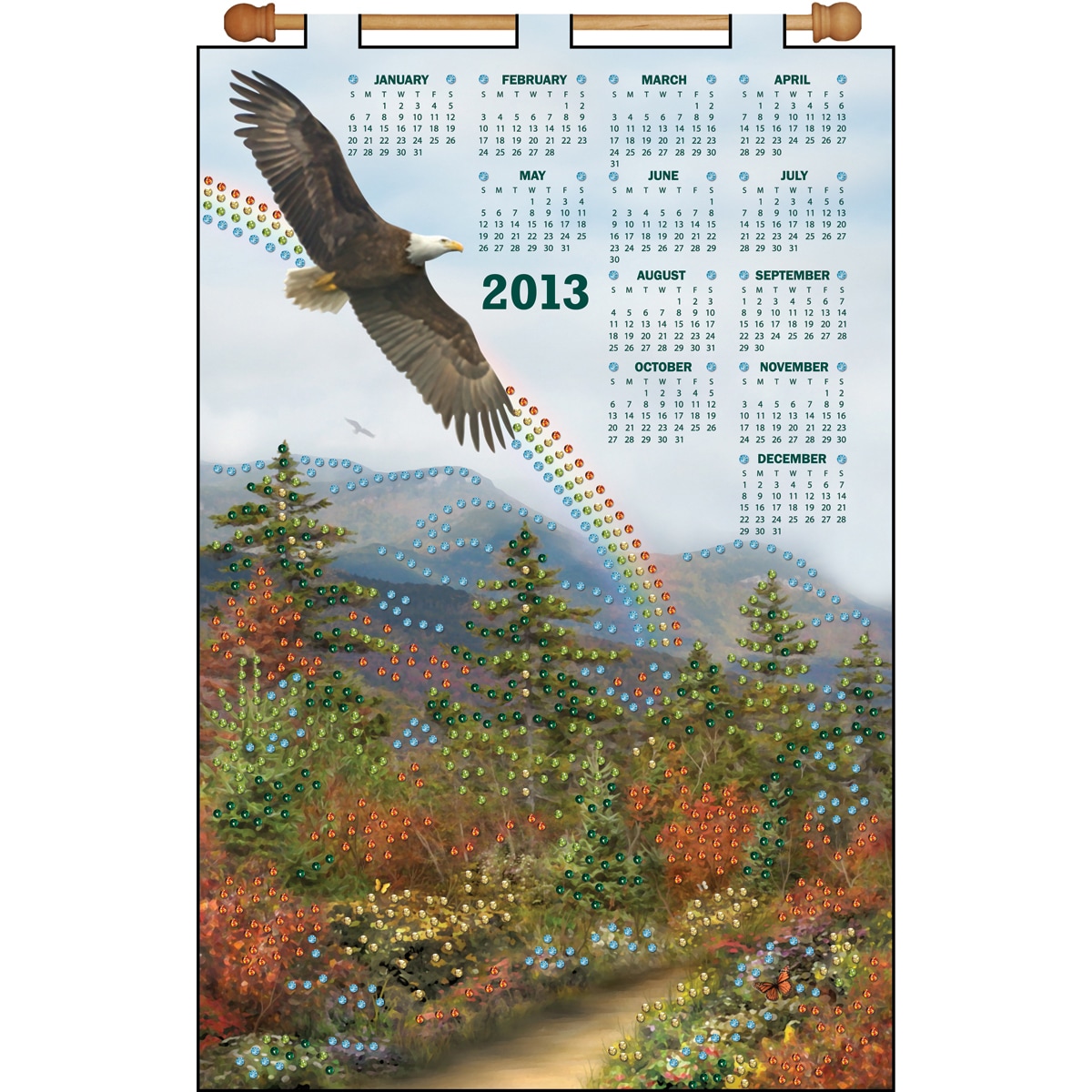 Eagle 2013 Calendar Felt Applique Kit 16"X24" Needlework Kits