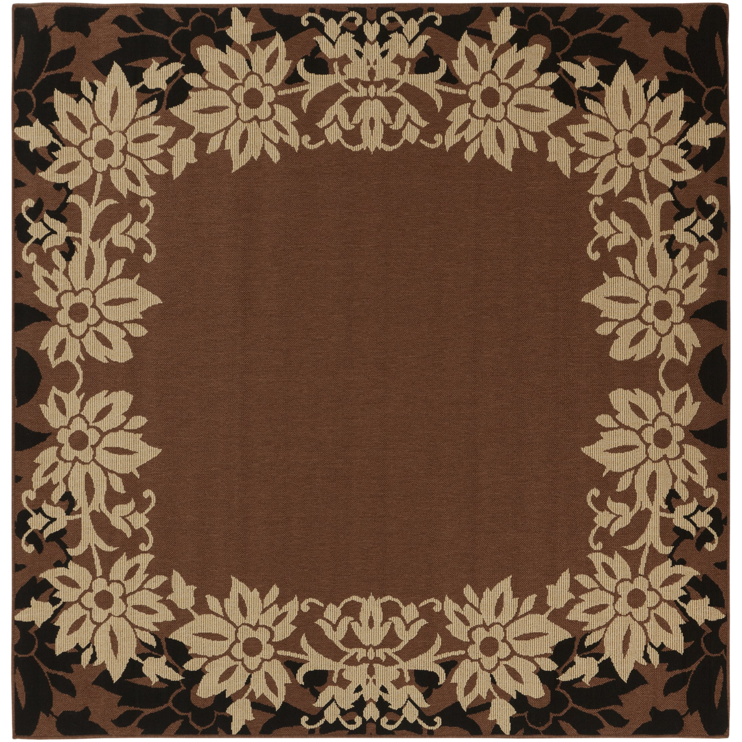 Jamesville Russet Floral Border Indoor/Outdoor Rug (8'9 x 8'9) Surya Round/Oval/Square