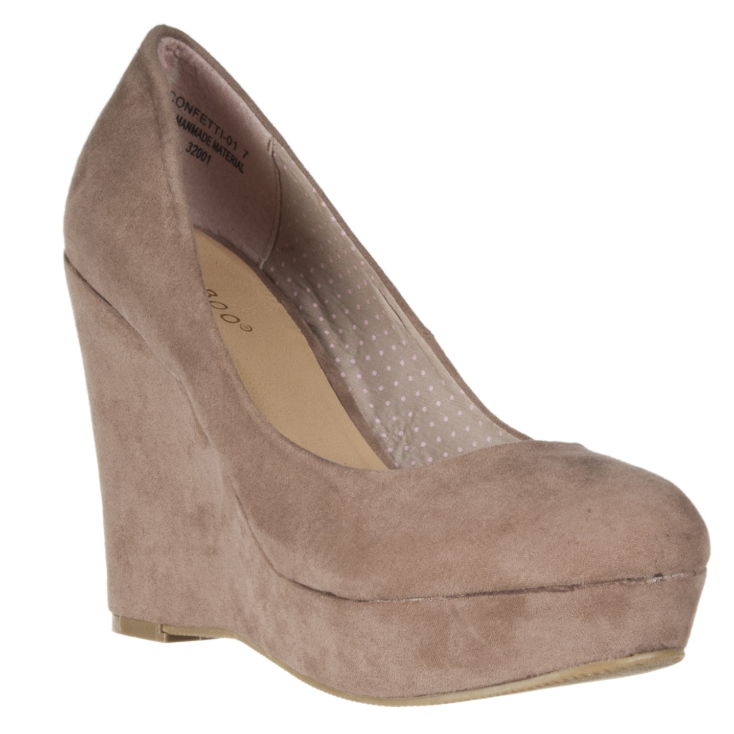 Riverberry Womens Confetti Taupe Microsuede Wedges