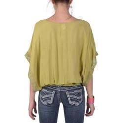 Tressa Designs Womens Contemporary Plus Wide Sleeve Lace Detail Top