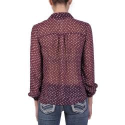 Journee Collection Juniors Lightweight Long sleeve Button up Blouse