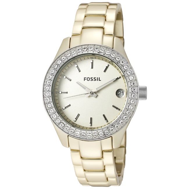 Fossil Womens Stella Champagne Aluminum Watch