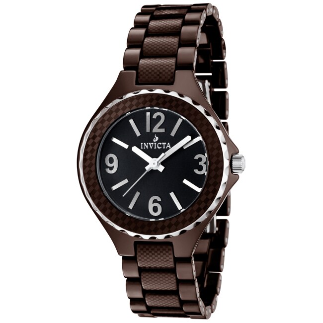 Invicta Unisex Ceramics Brown Ceramic Watch