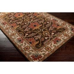 Hand tufted Brown/Orange Traditional Bordered Boscobel Wool Rug (2' x 3') Accent Rugs