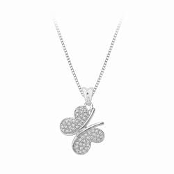 preview thumbnail 1 of 1, Sterling Silver 1/5ct TDW Diamond Butterfly Fashion Necklace (G-H, I2-I3)