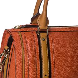 Burberry Medium Orange Leather Bowler Bag