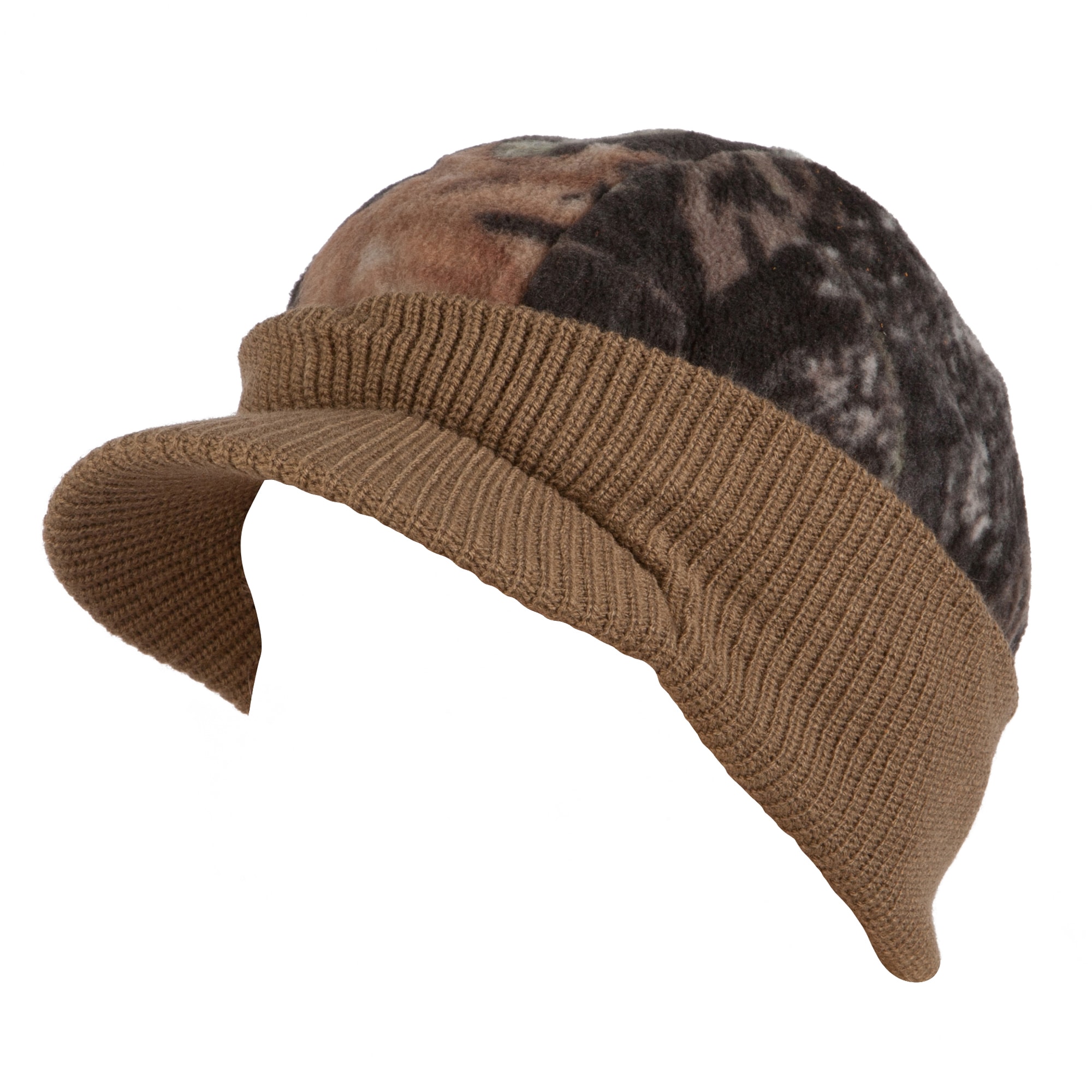 QuietWear Mossy Oak Break Up Reversible Knit and Fleece Visor Cap