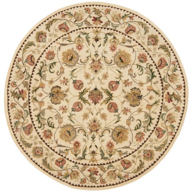 Handmade Eden Ivory Hand spun Wool Rug (4 Round)