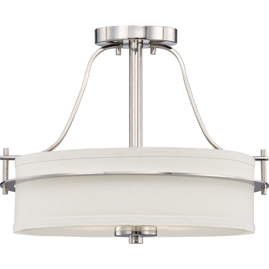 Nuvo Loren 2 light Polished Nickel Semi flush Fixture