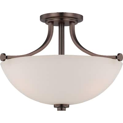 Nuvo Bentley 3-light Hazel Bronze Semi-flush Fixture