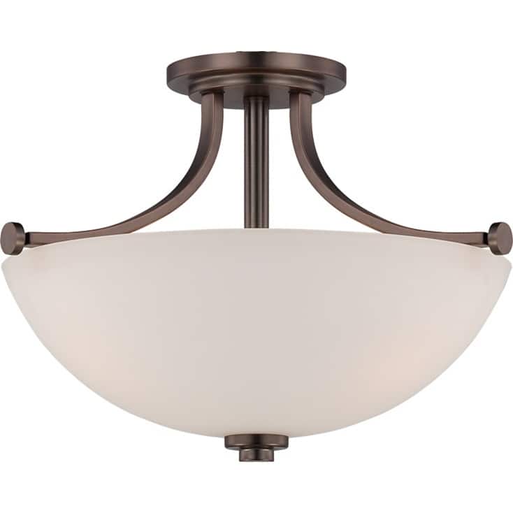 Nuvo Bentley 3-light Hazel Bronze Semi-flush Fixture