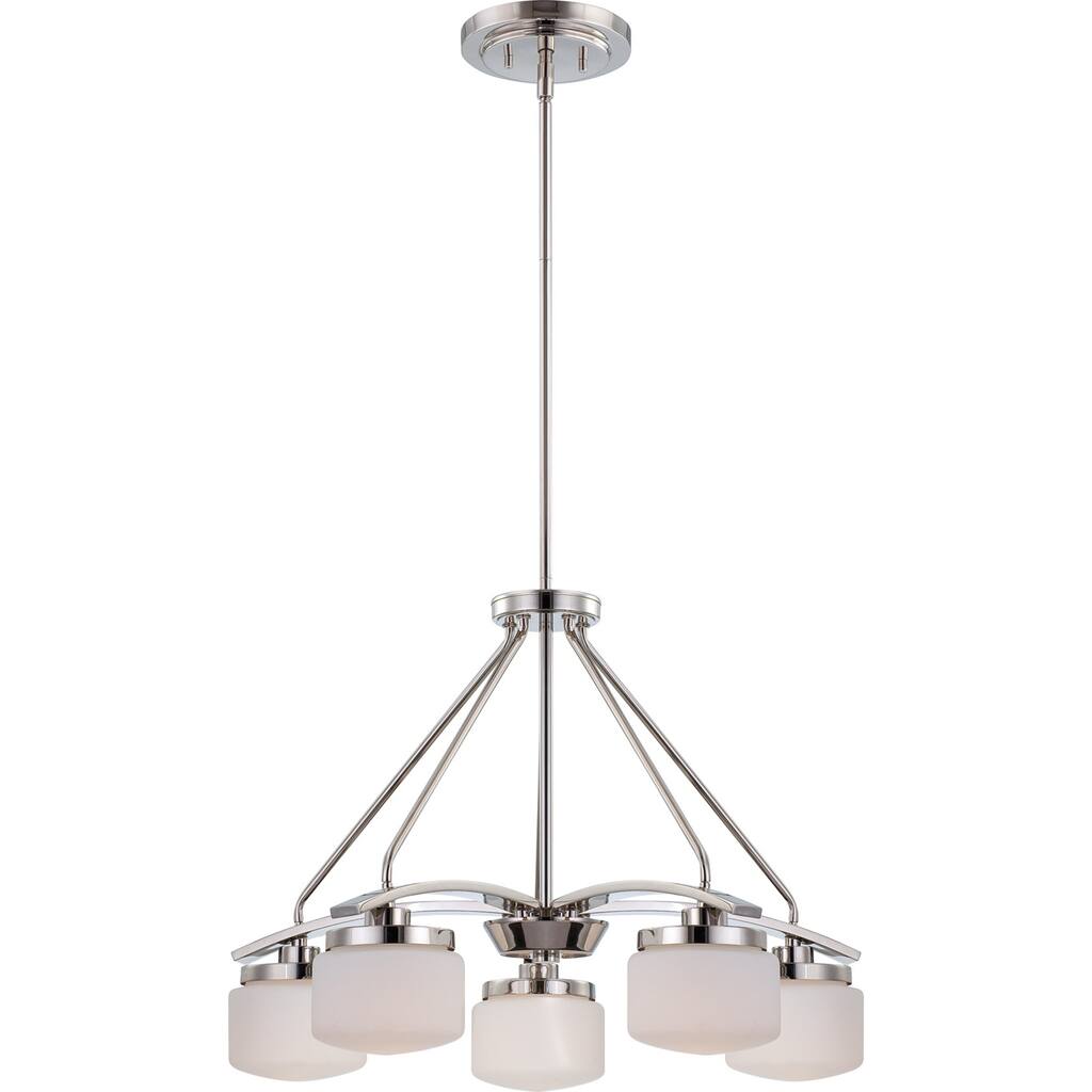 Nuvo 'Austin' 5-light Polished Nickel Chandelier