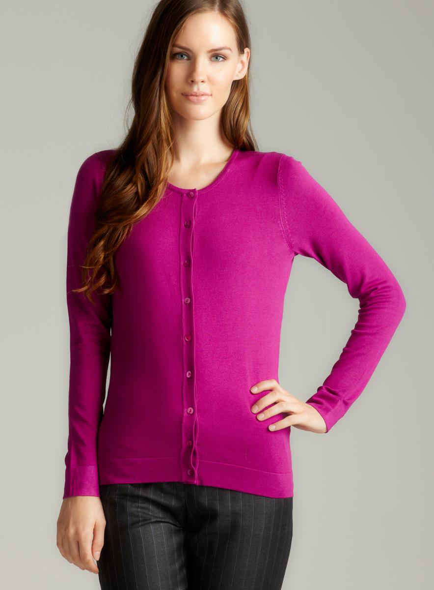 August Silk Magenta Twin Set Cardigan  ™ Shopping   Top