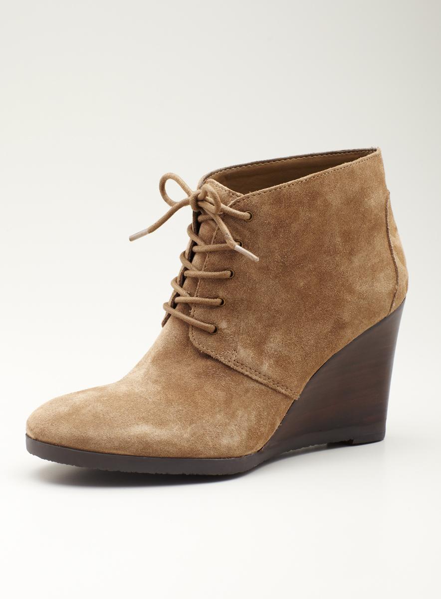 Franco Sarto High Wedge Laceup ankle desert bootie - Overstock ...