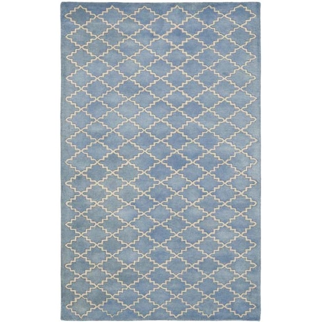 Handmade Moroccan Blue Grey Wool Rug (5 x 8) Today $209.99 Sale $