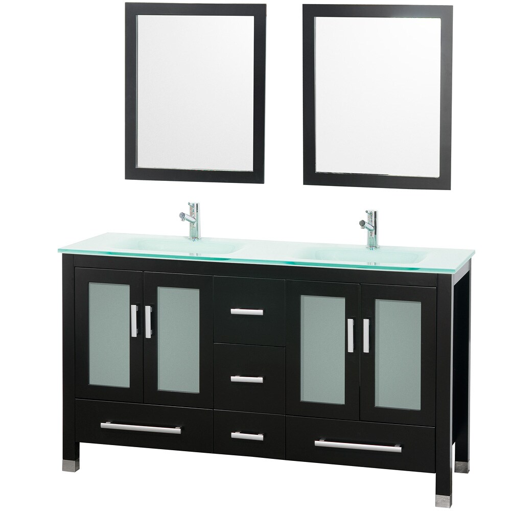 Mary 60 inch Espresso Double Bathroom Vanity Set Bed Bath & Beyond