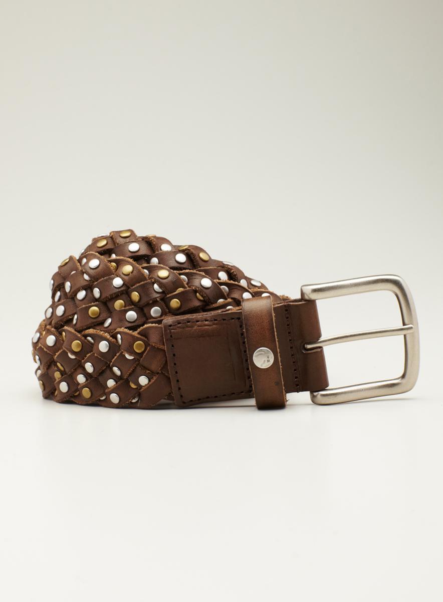 William Rast Belt Leather Braided Belt With Studs