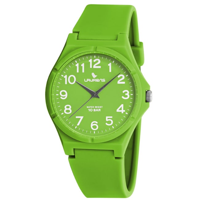 Laurens Italian Design Childrens Neon Green Rubber Analog Watch MSRP