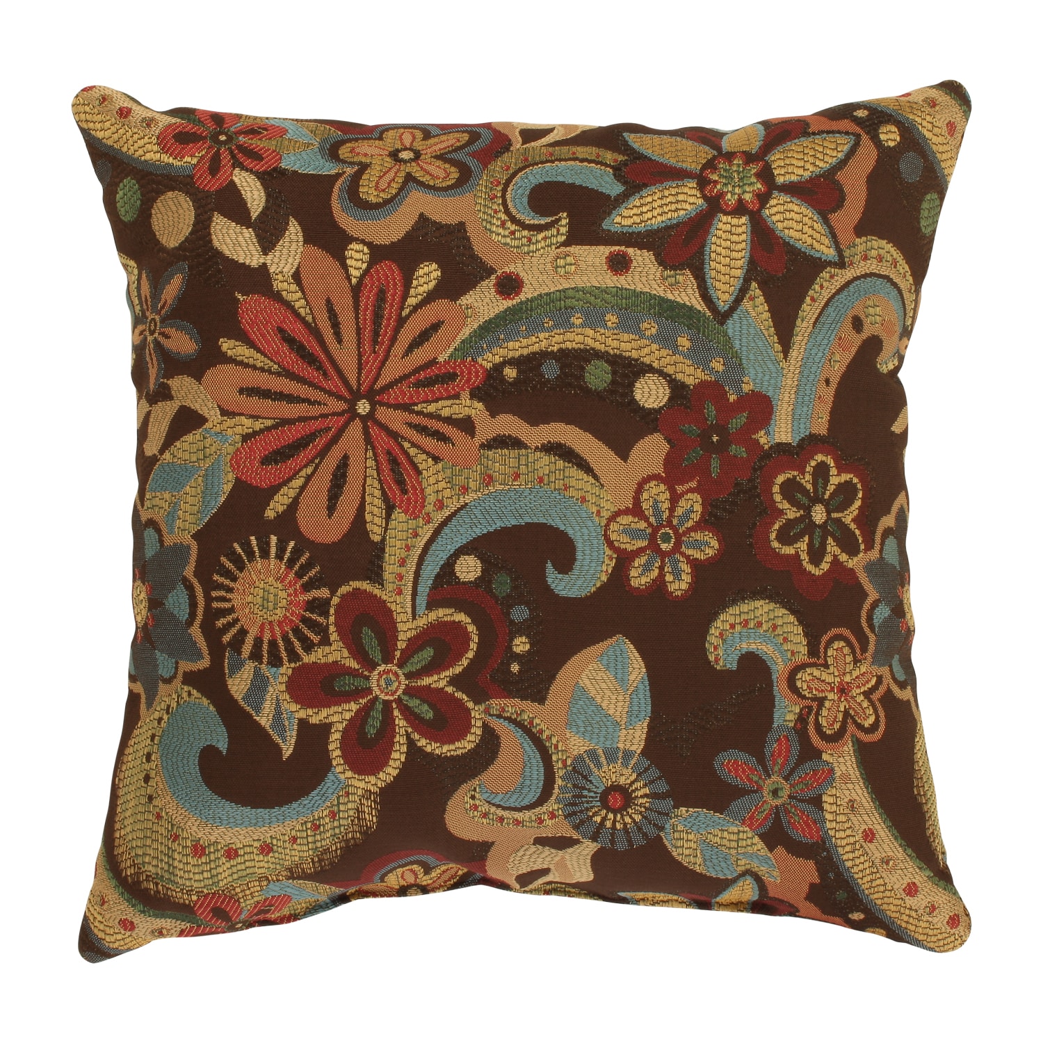 'Floral Splash' Brown Square Throw Pillow - Free Shipping On Orders ...