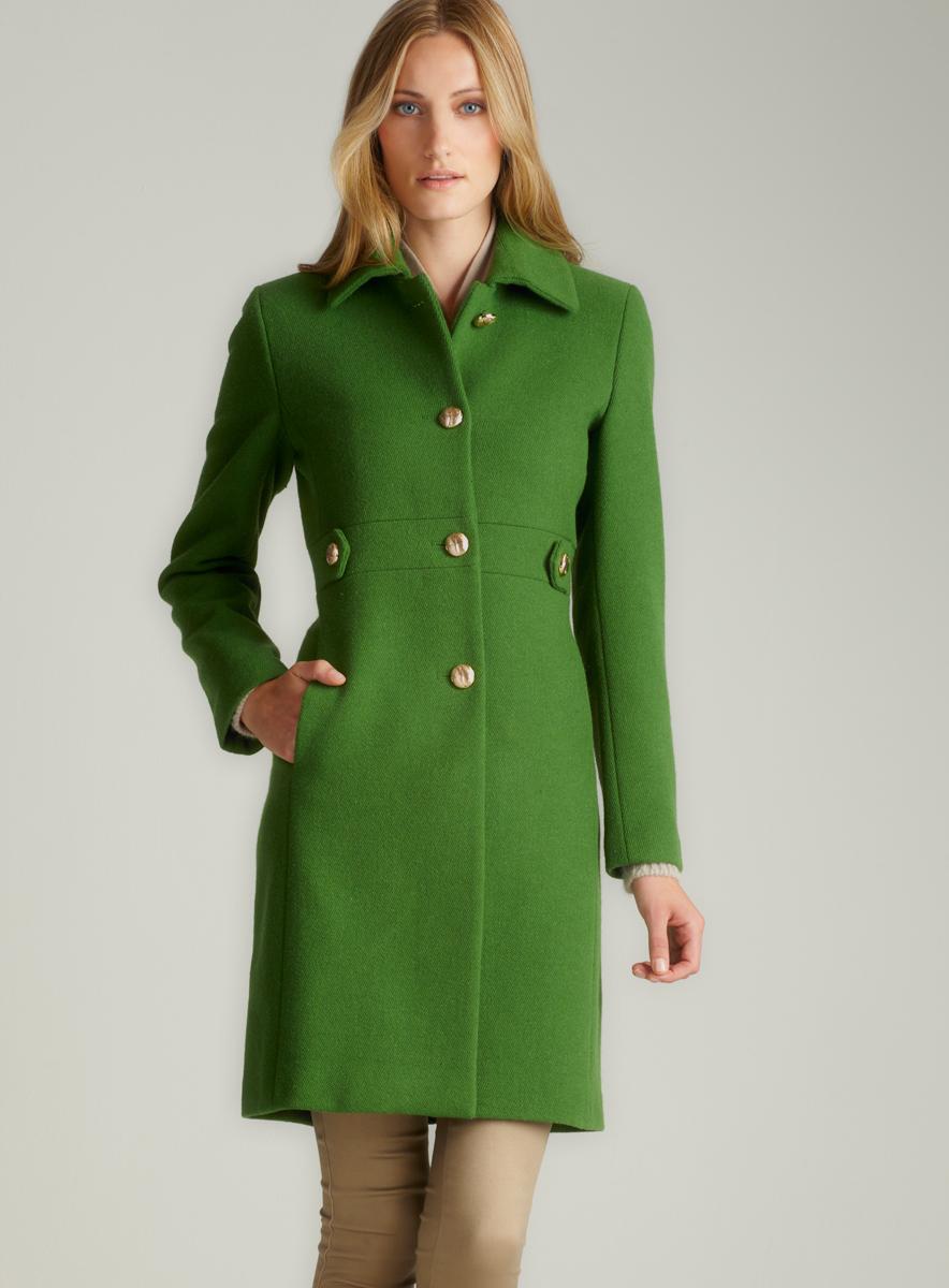 Calvin Klein Green Collared Wool Coat - Free Shipping ...