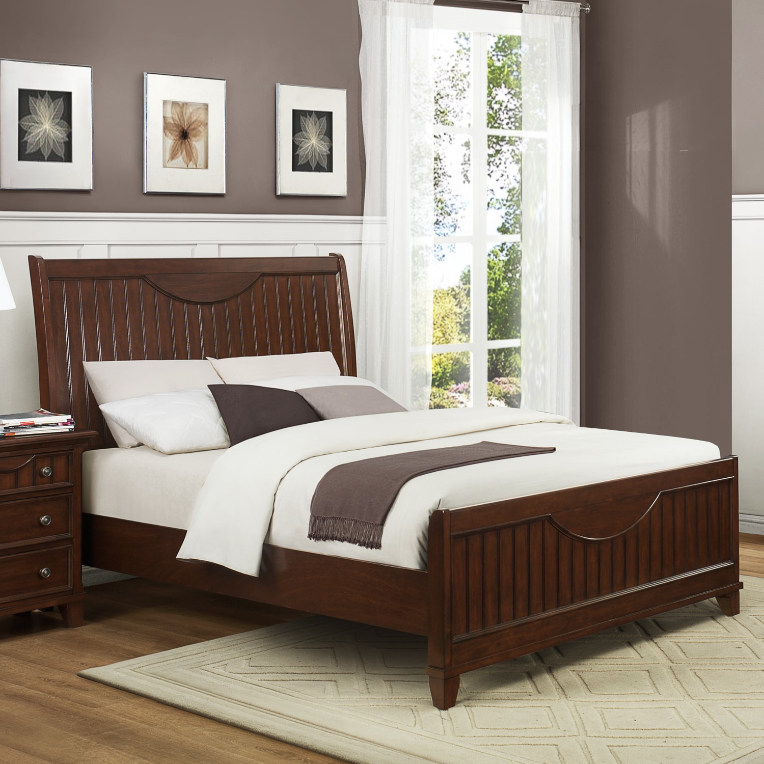 Alderson Warm Cherry Brown Cottage Queen size Bed Today $479.99