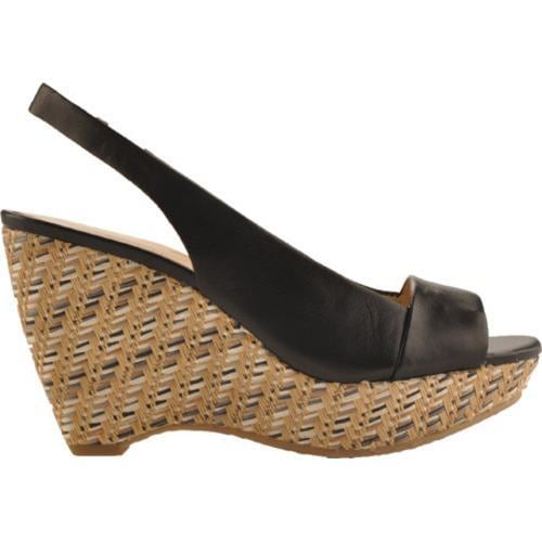 Women's Anne Klein Fortuna Black Leather Anne Klein Wedges