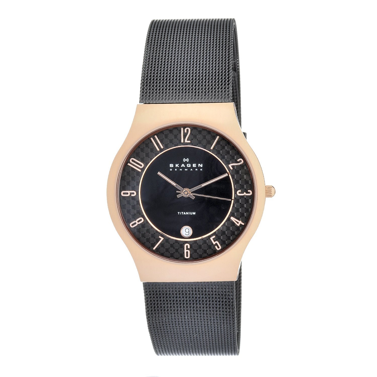 Skagen Mens Titanium Rosegold Case Mesh Band Watch Today $271.99