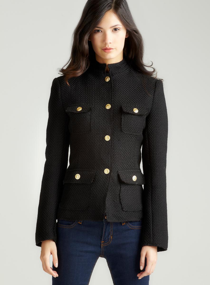 Max Studio Boucle Military Jacket - 14811681 - Overstock.com Shopping ...