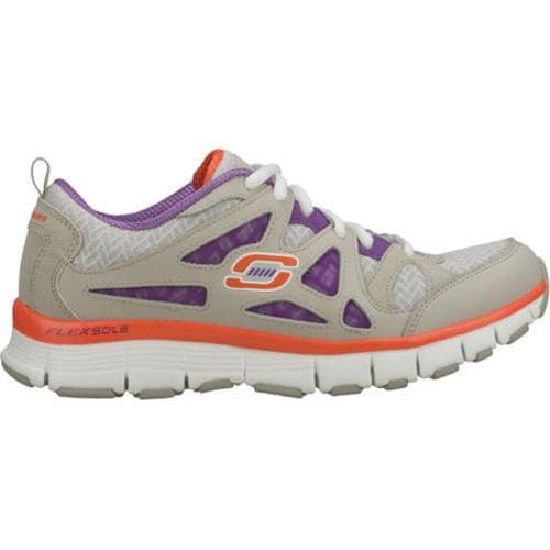 Womens Skechers Flex Fit Free Throw Gray/Purple