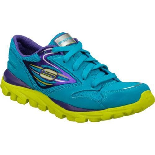 Girls Skechers GOrun Blue/Green