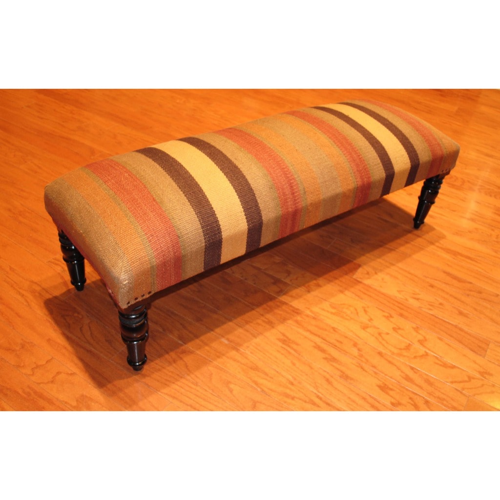 Shop Handmade Kilim Upholstered Bench (India) Free Shipping Today