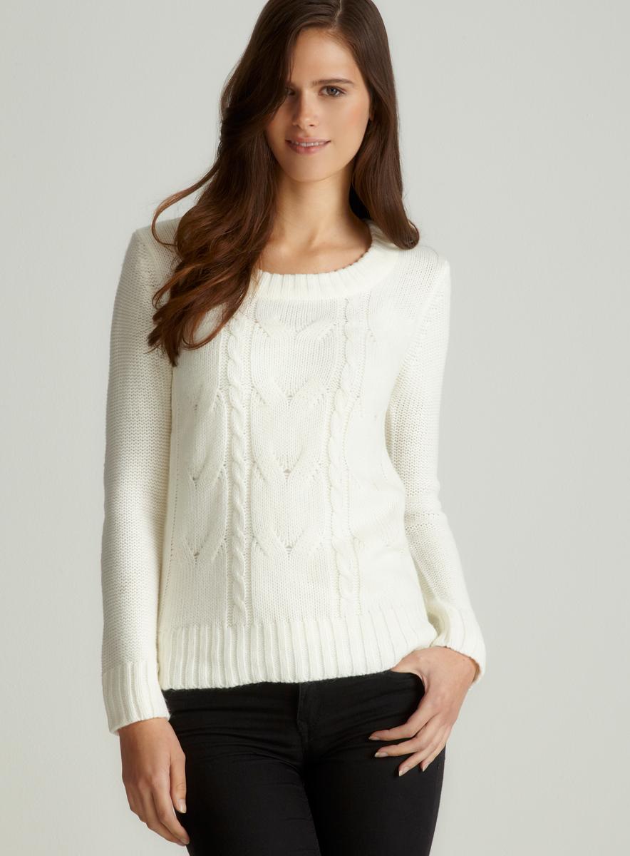 Pink Rose Ls Crew Nk Cable Pullover