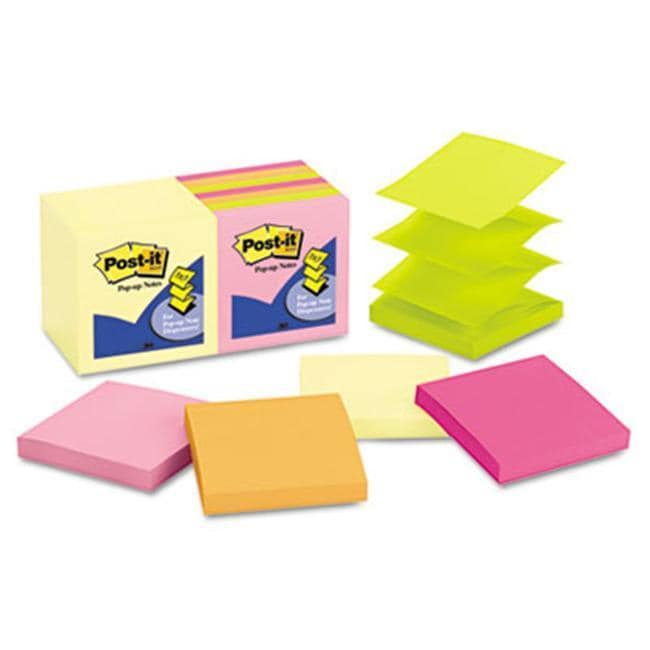 3M Pop Up Note Pad Refills, 3 x 3, 7 Canary   14886225  