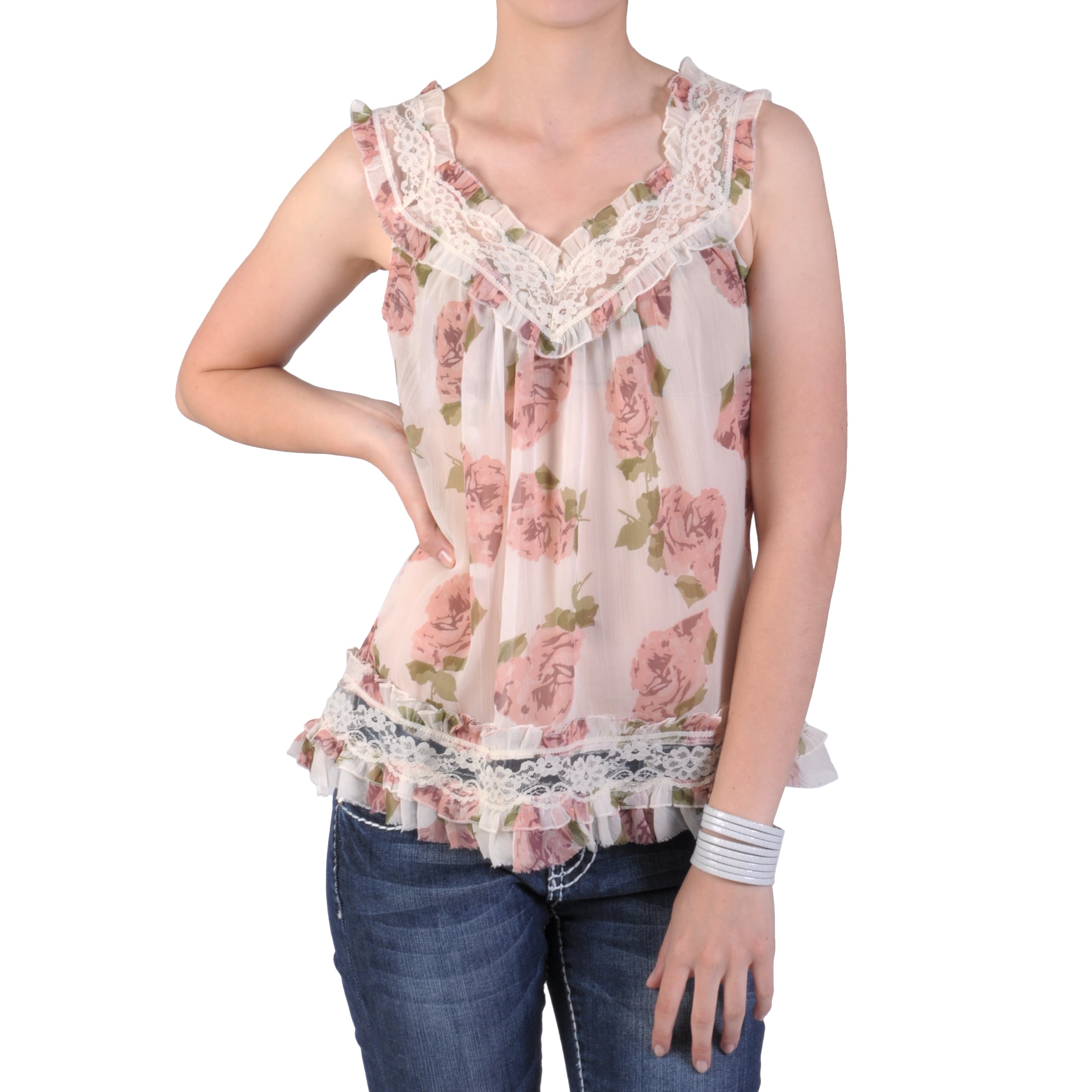 Journee Collection Juniors Lightweight Ruffled Sleeveless Top Today $