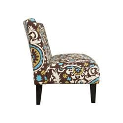 Portfolio Hali Brown Floral Medallion Armless Settee